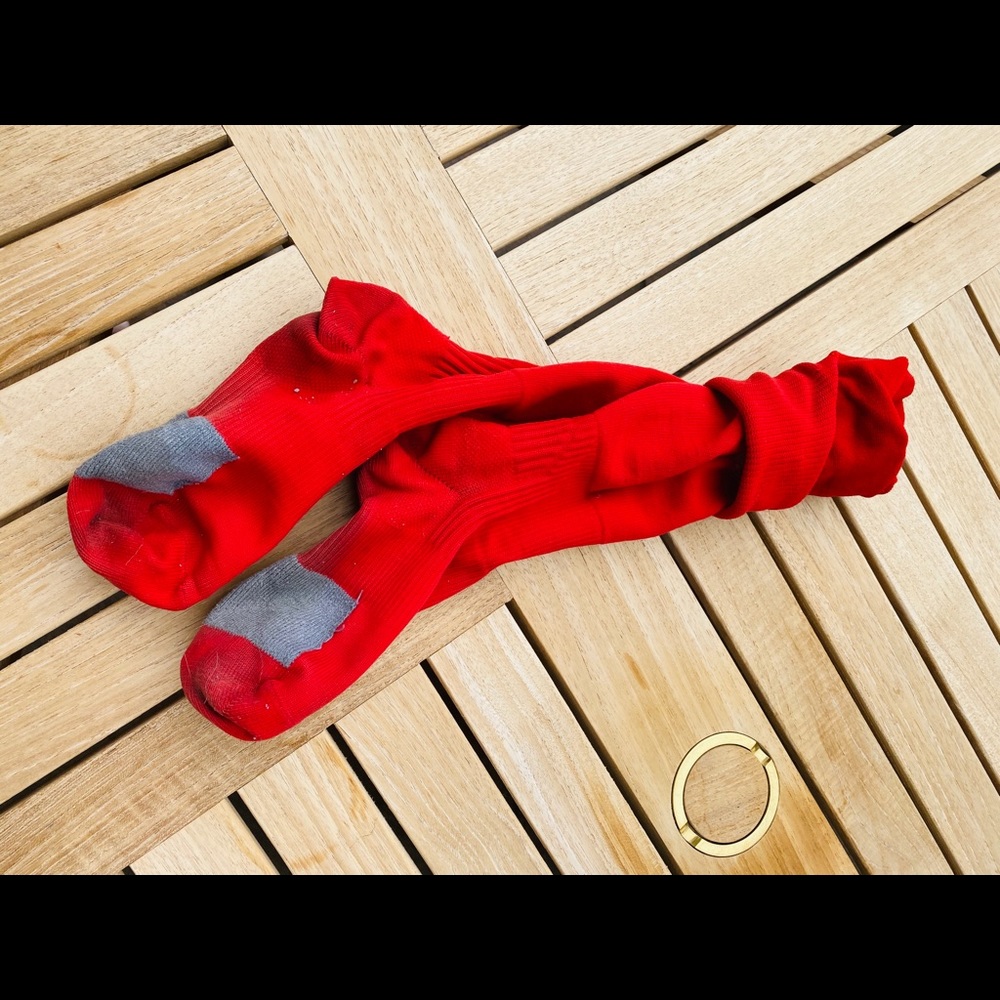 Red Nike soccer socks